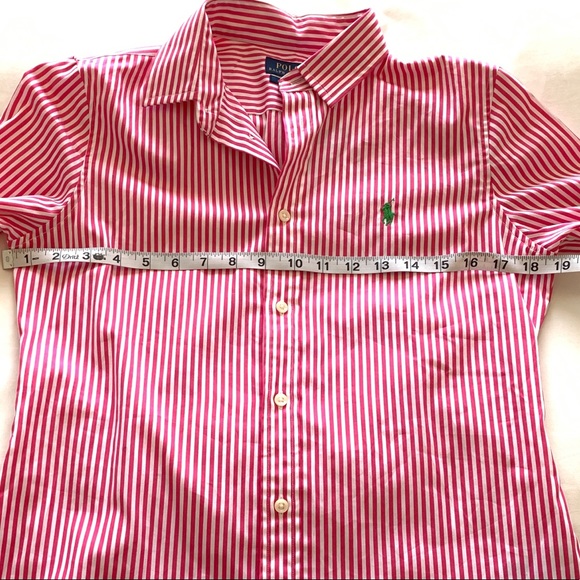 NWT RALPH LAUREN CUSTOM FIT PINK/WHITE POLO -8 - Picture 6 of 8